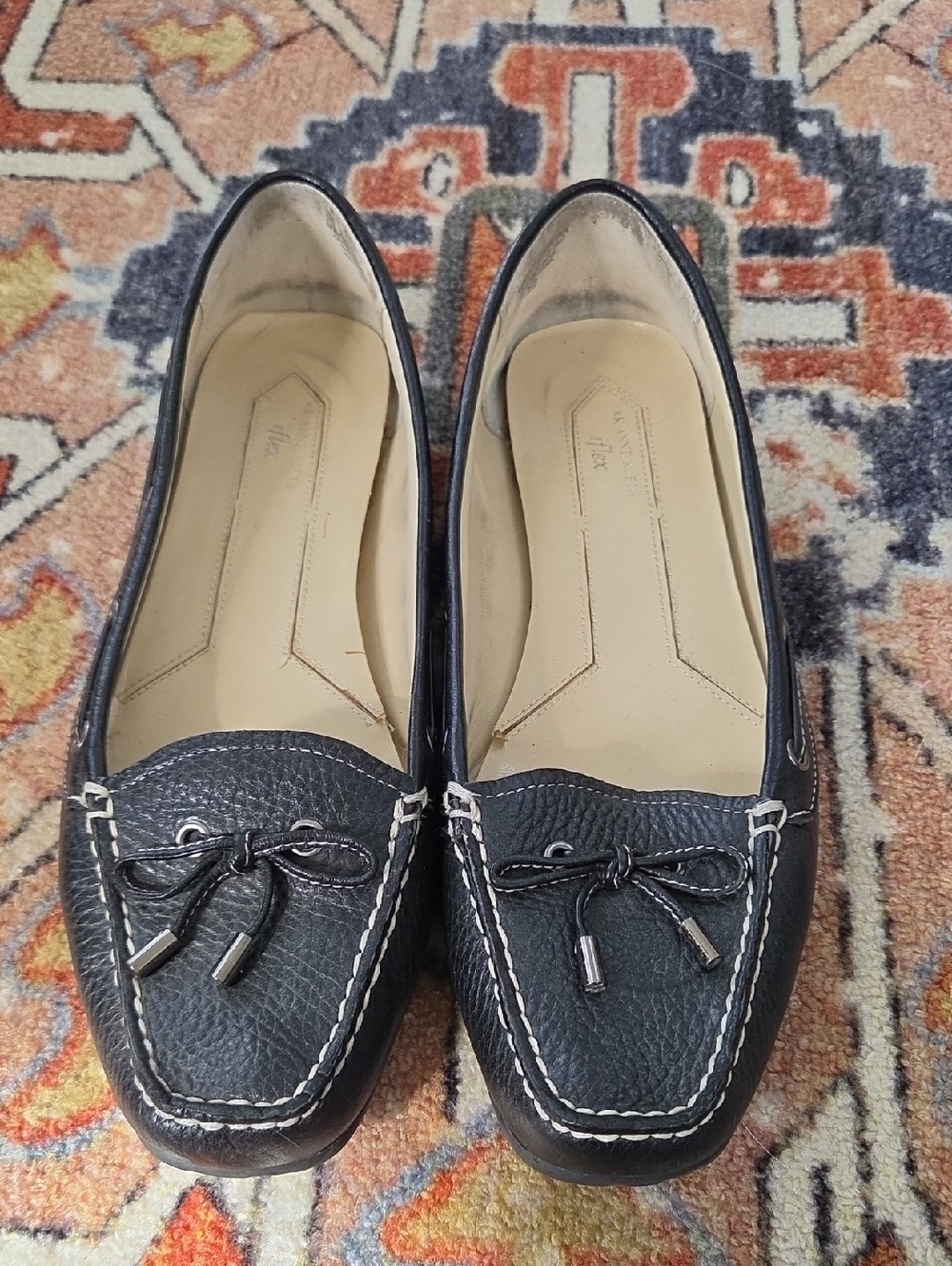 Classic Women's Black Leather Moccasin Loafers